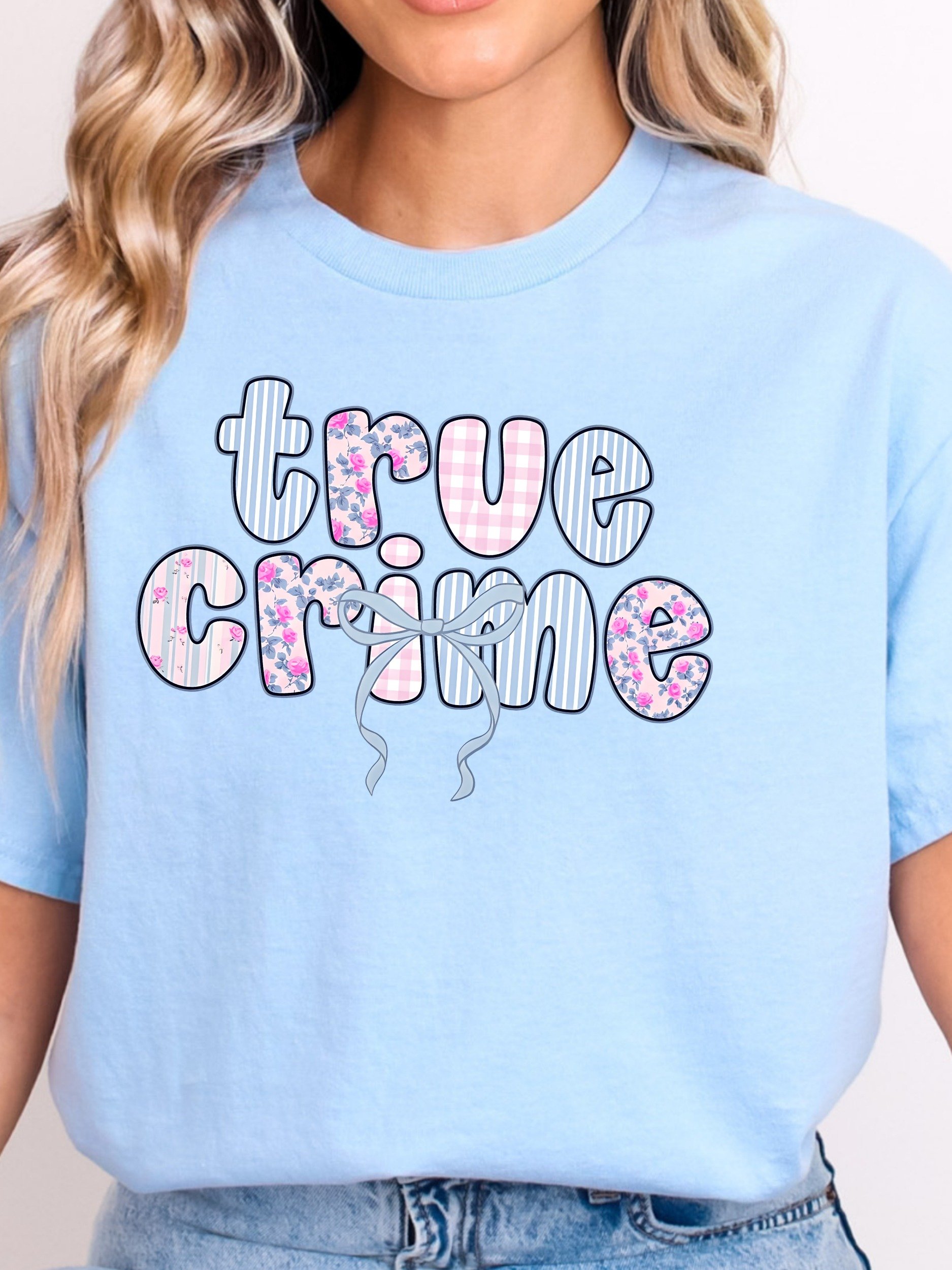 True Crime Pastel Coquette Floral Bow Shirt product image (71)