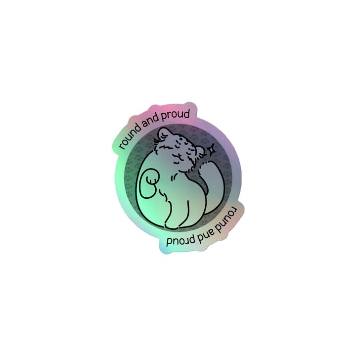 Round and Proud Manul Holo Sticker - Unlabeled Version product image (1)
