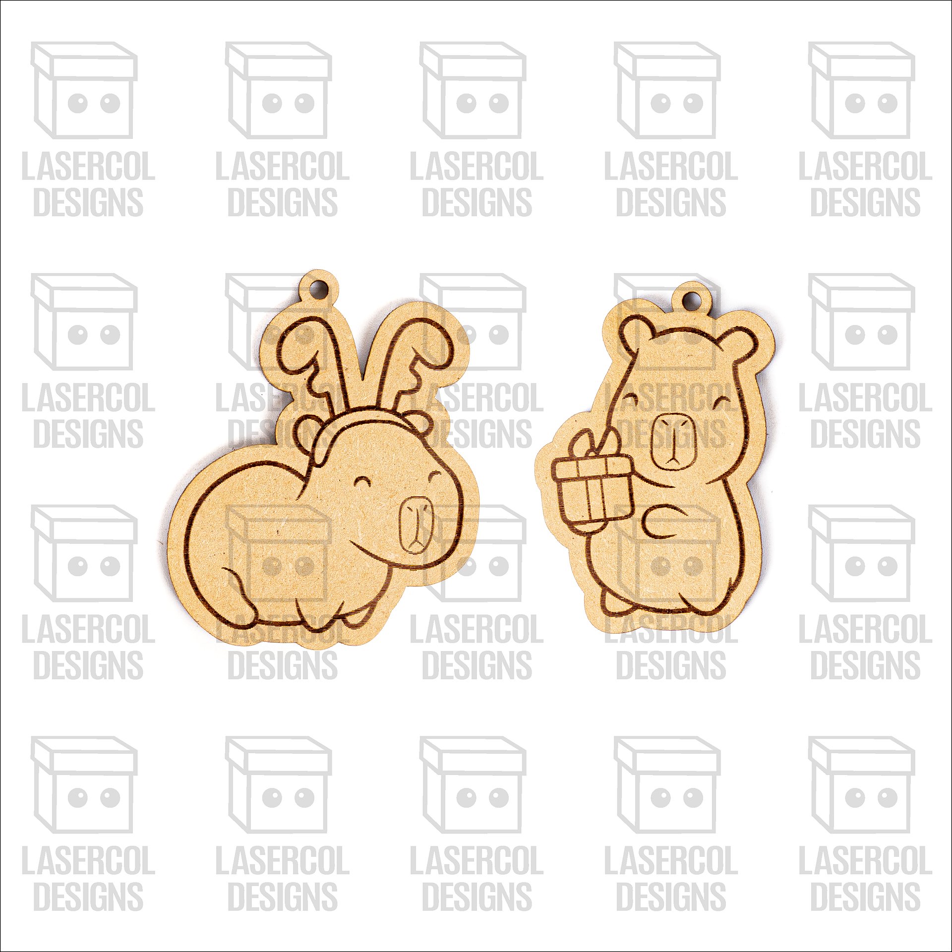 Christmas Ornaments - Laser Cut Files Capybara product image (9)