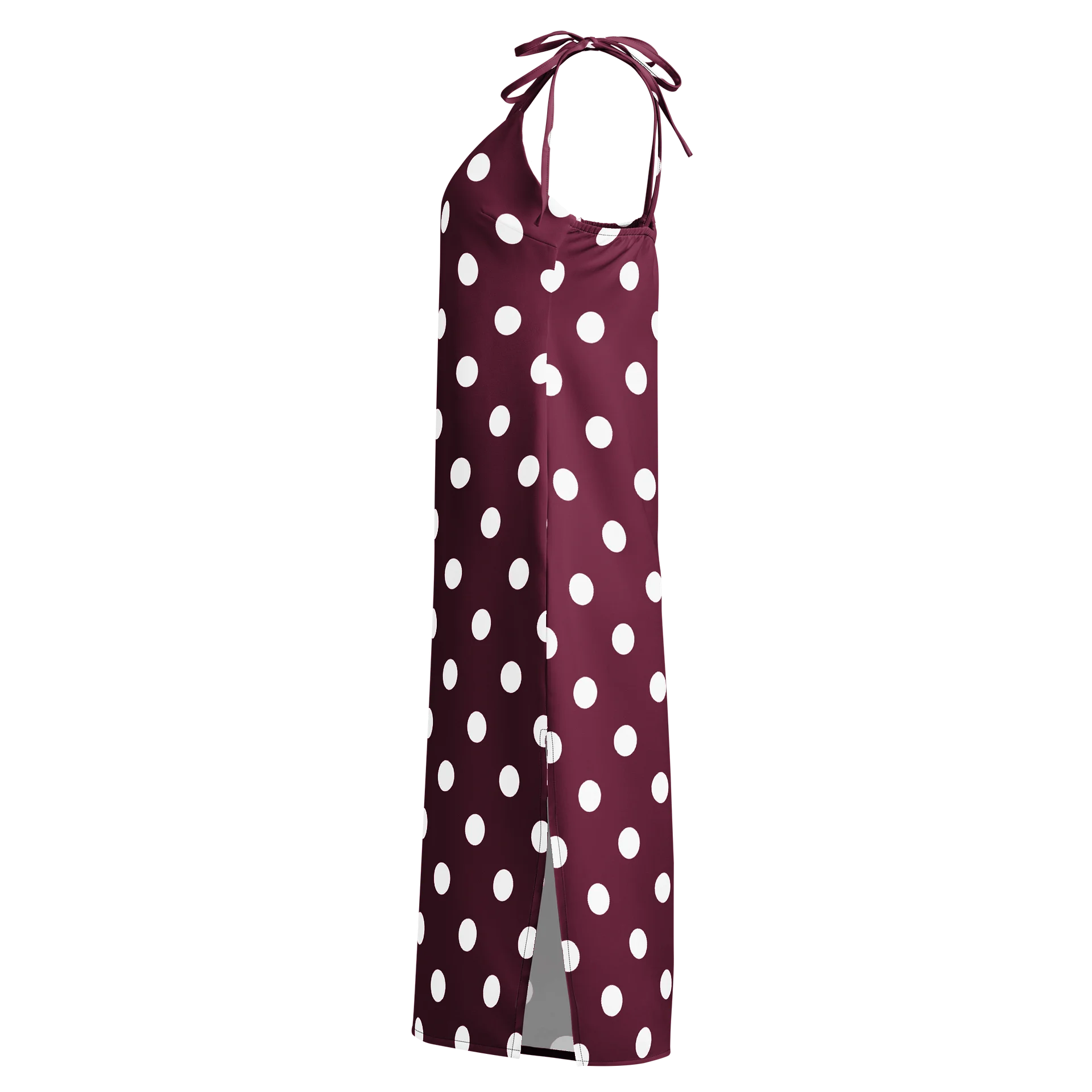 Maroon Polka Dot Slip Dress product image (3)
