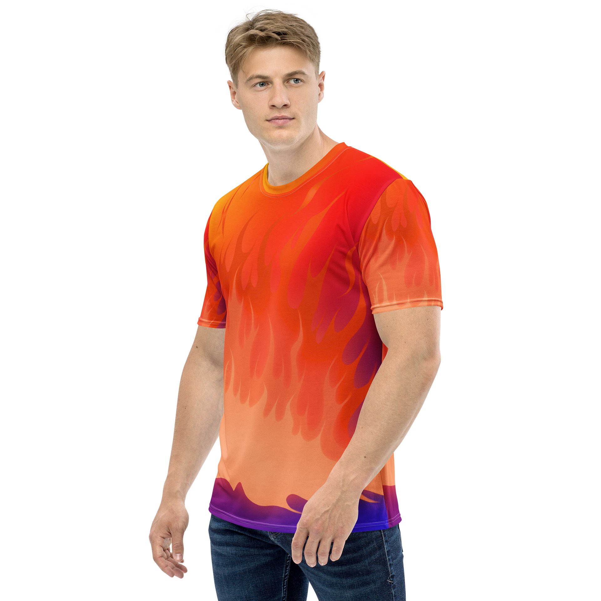 Flame Graphic T-Shirt – Purple Orange product image (3)