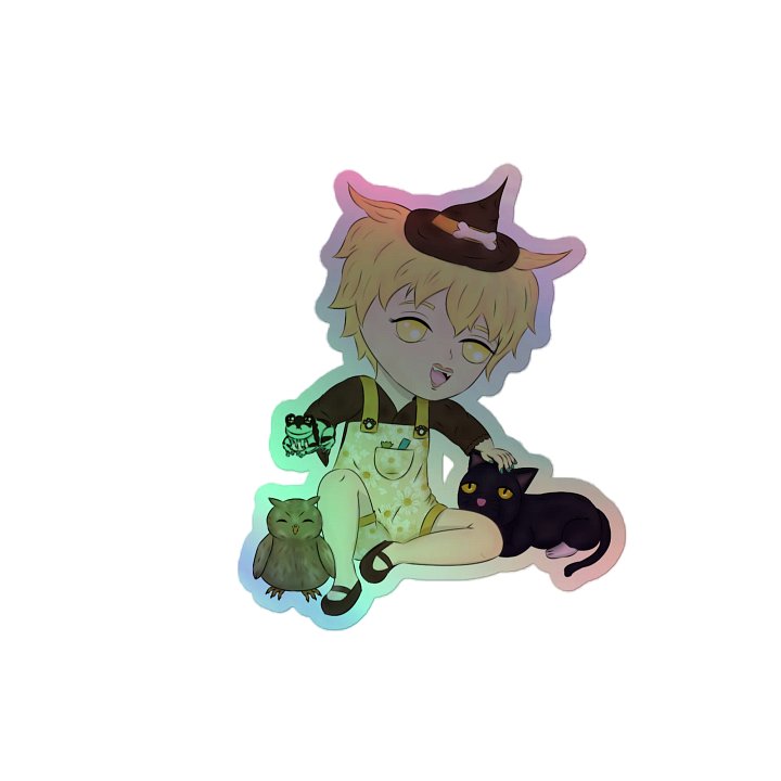 Animal Witch Puddin | Holographic Sticker product image (2)