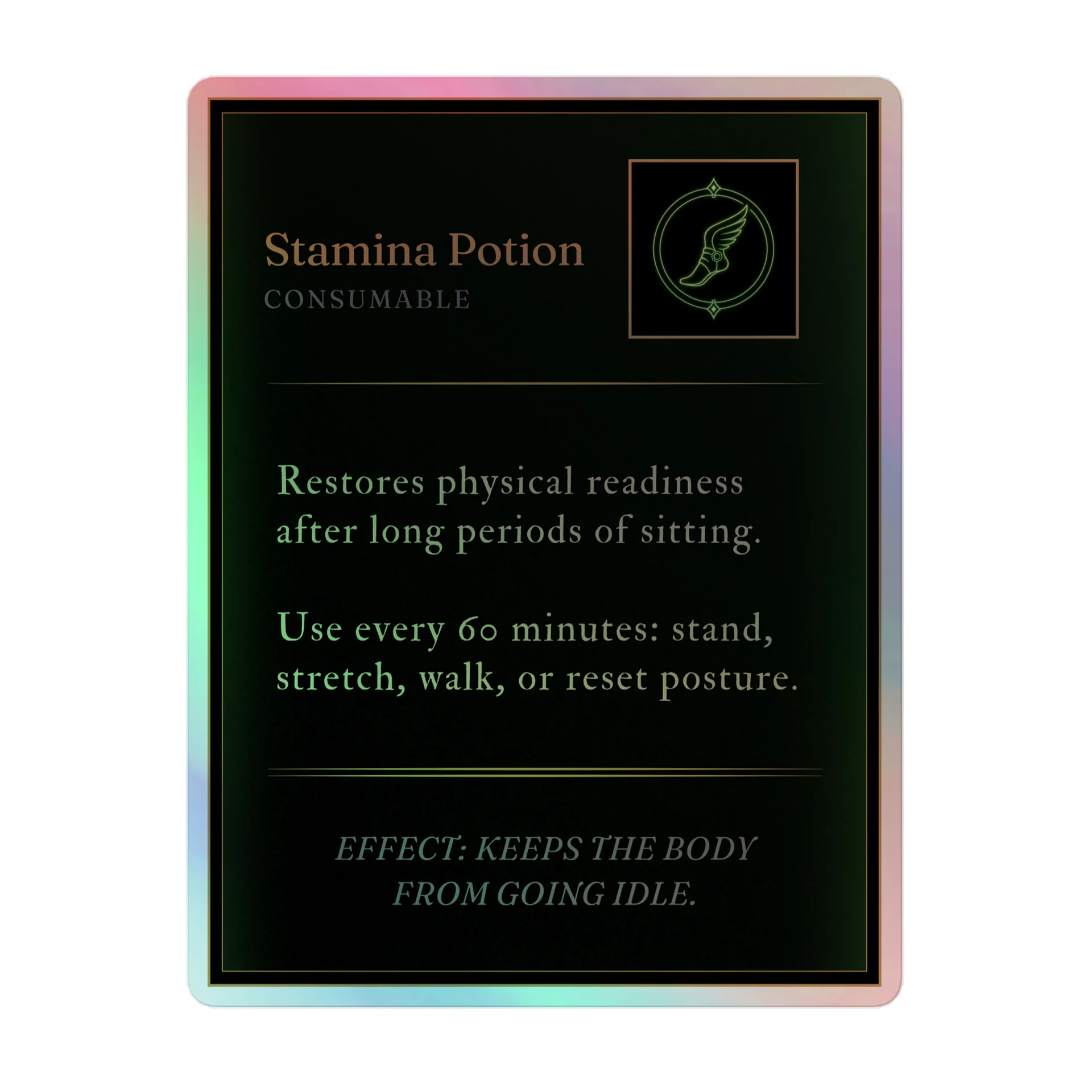 Stamina Potion Tooltip Holographic Sticker product image (1)