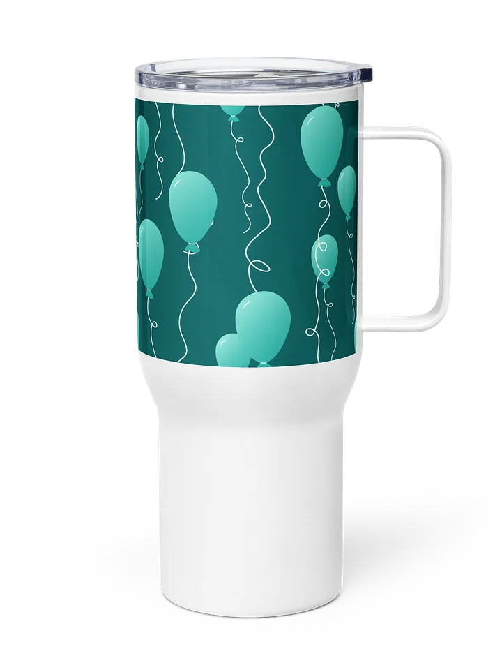 Party Time! Teal Balloon Stainless Steel Travel Mug with Handle product image (2)