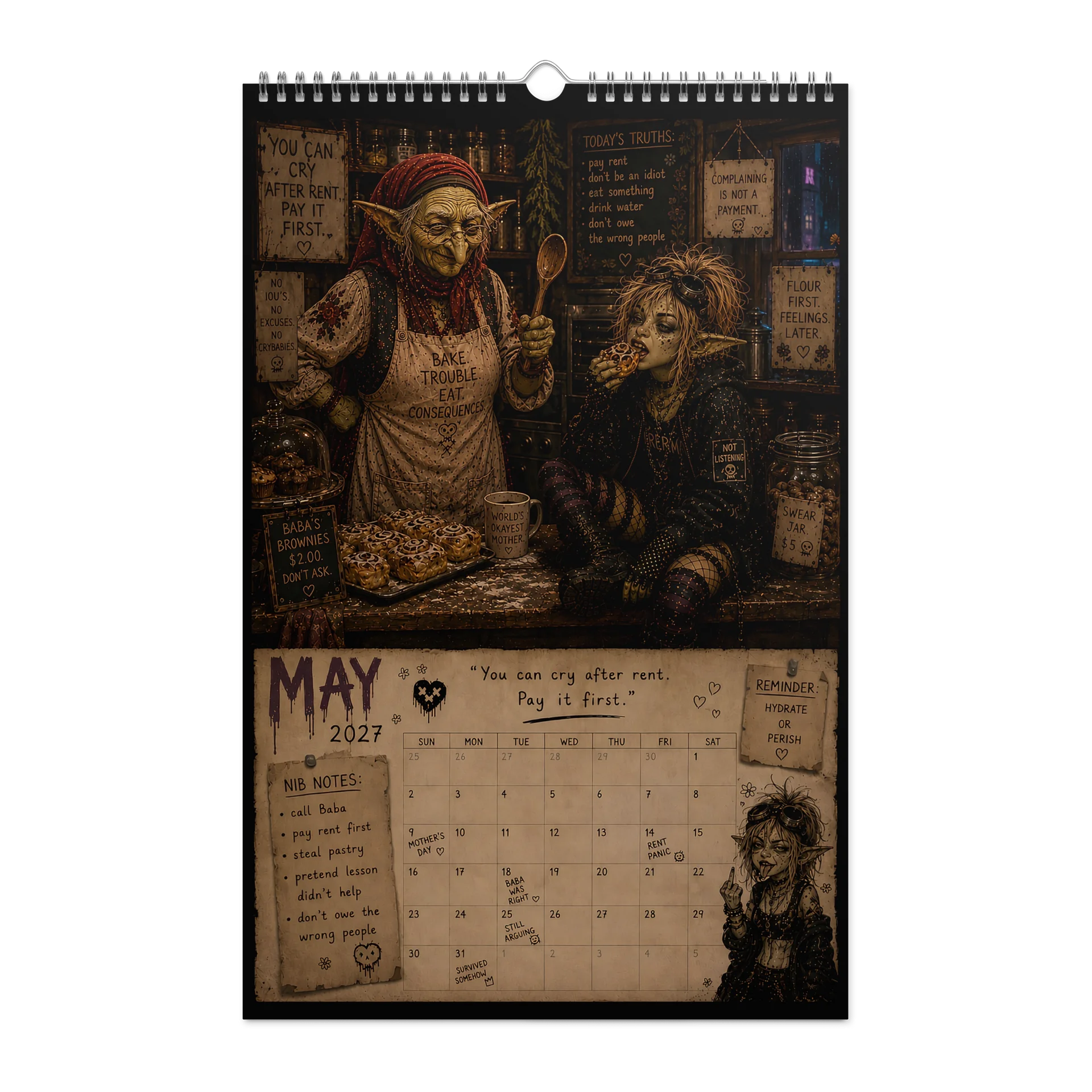 Nib 2027 Funny Hot Goblin Calendar product image (10)