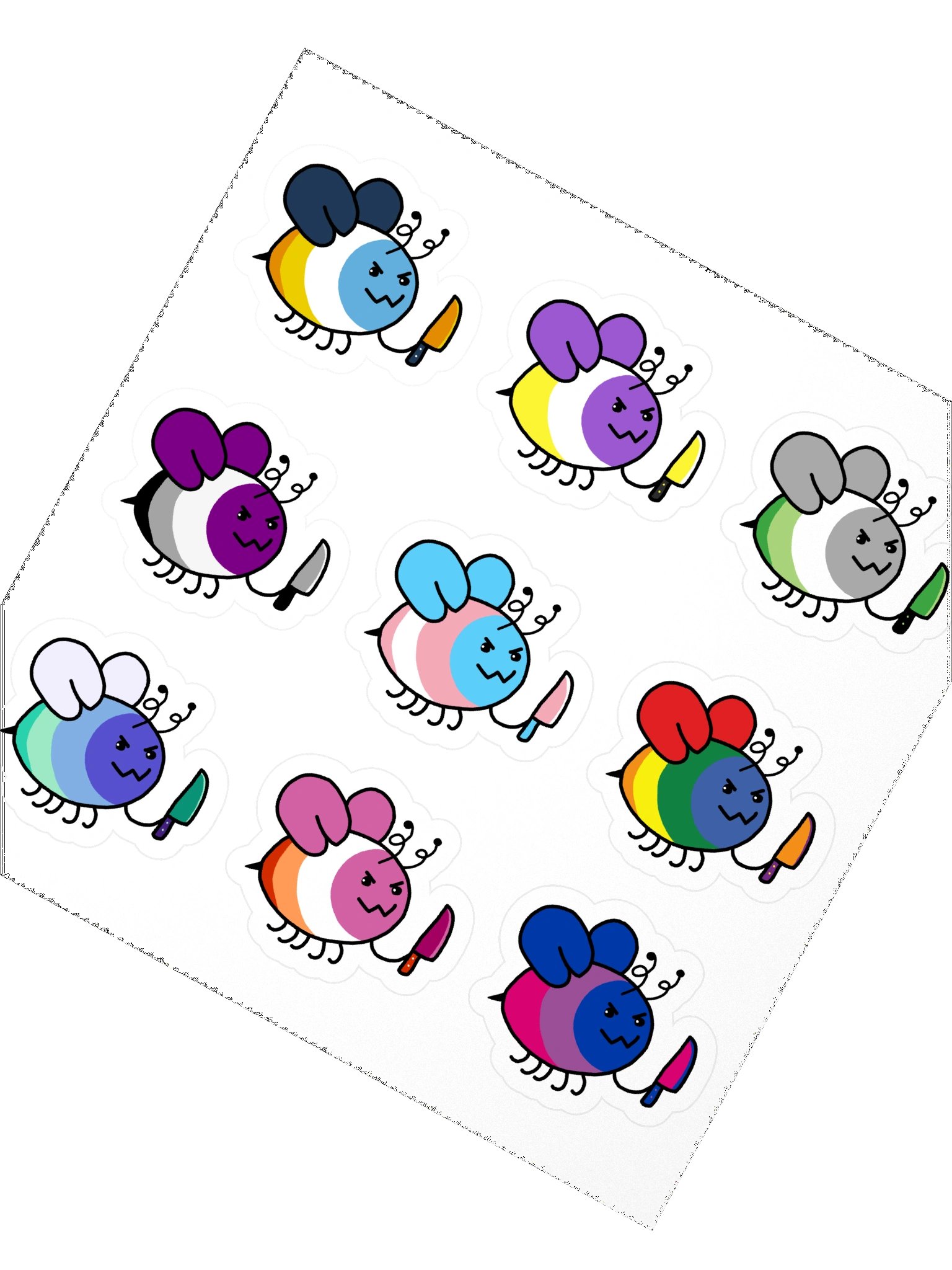Pride Flag Bee Stickers product image (2)
