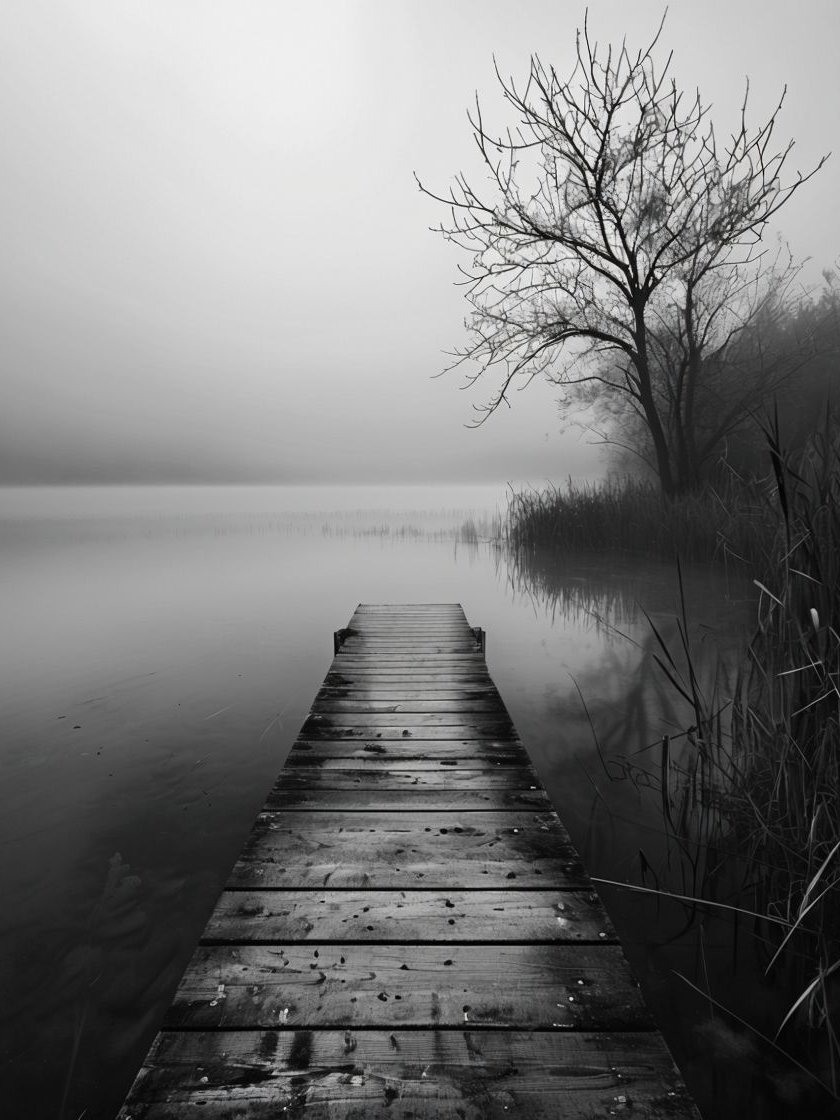 Tranquil Misty Lakeside Framed Poster product image (1)