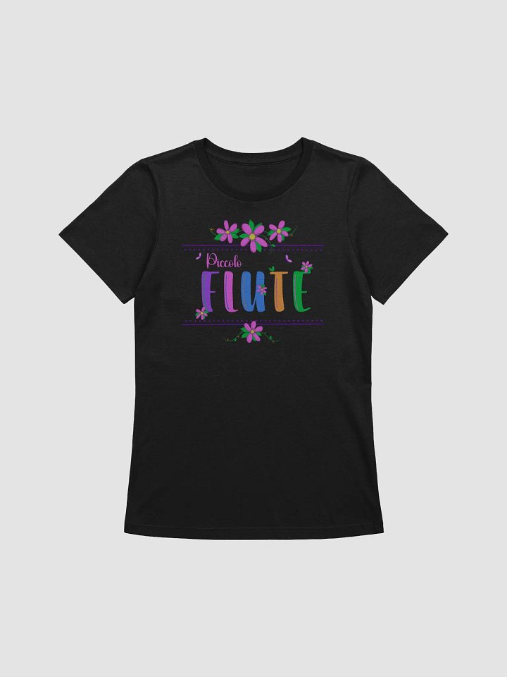 Relaxed Fit - Floral Flute Women's T-Shirt (Bl or Wh) - Pink Piccolo Letters product image (1)