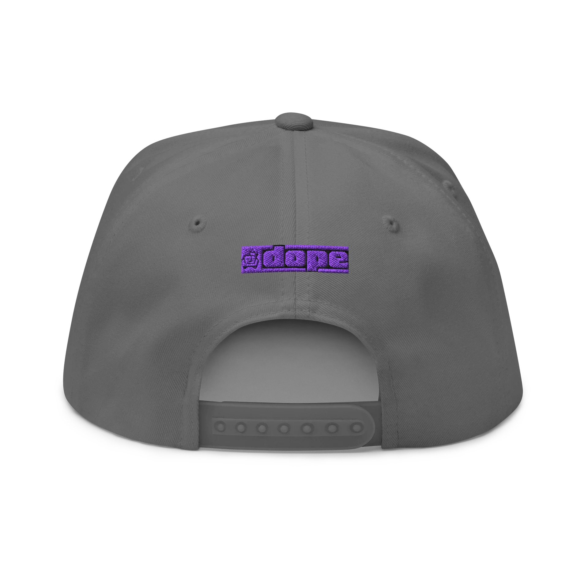 Gray Flat Brimmed Hat Blue Logo product image (6)