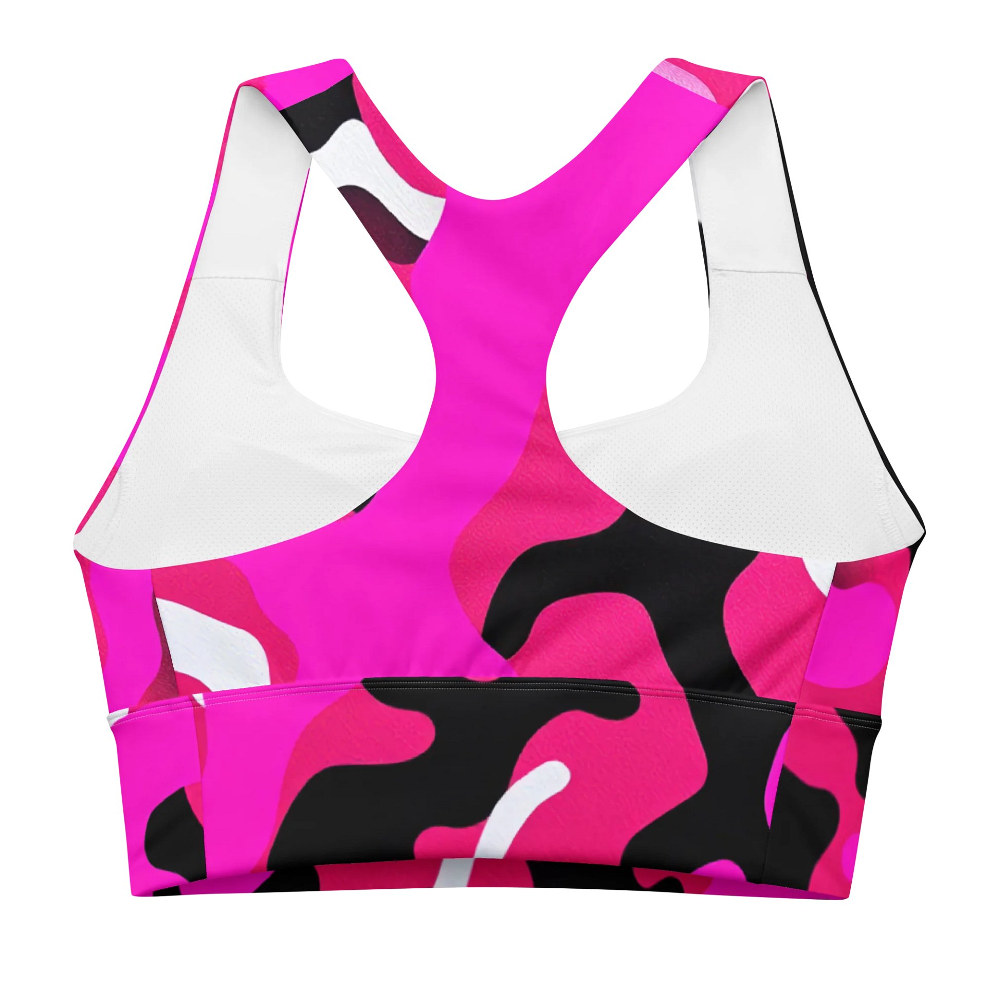 Flowing Pink Waves Longline Sports Bra product image (3)