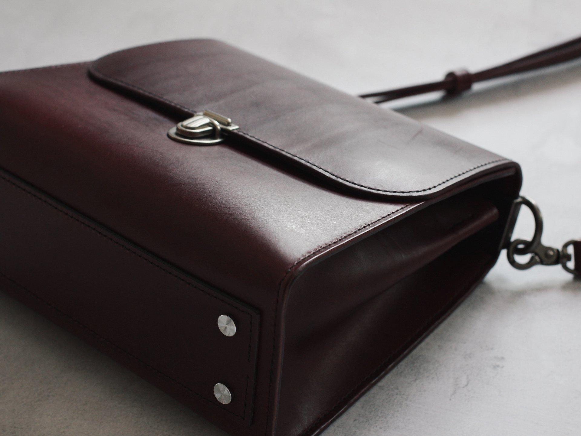 Maroon Leather Cross-body Bag - Medium product image (8)