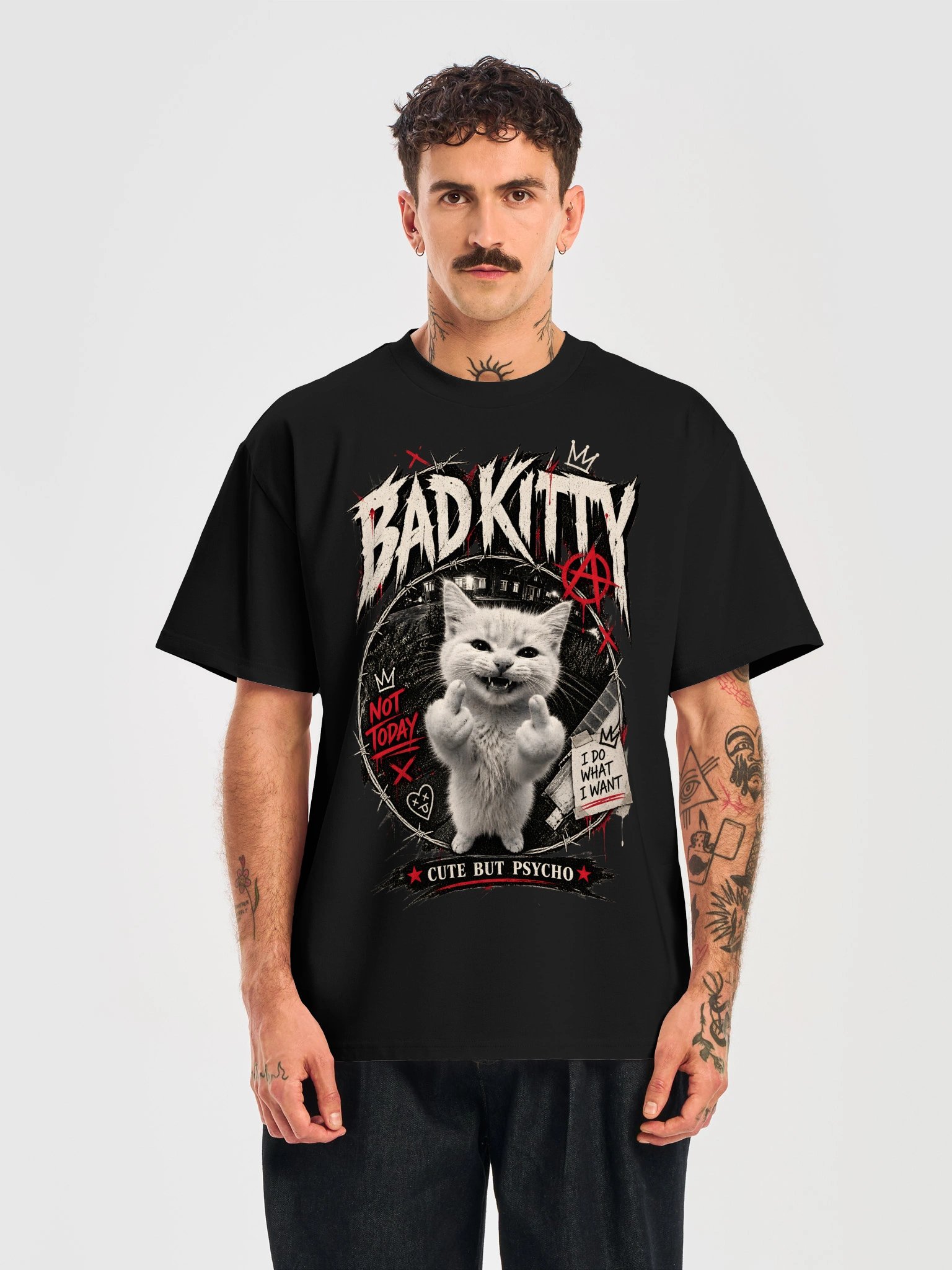 BAD KITTY – Cute But Psycho Vintage Graphic Tee product image (5)
