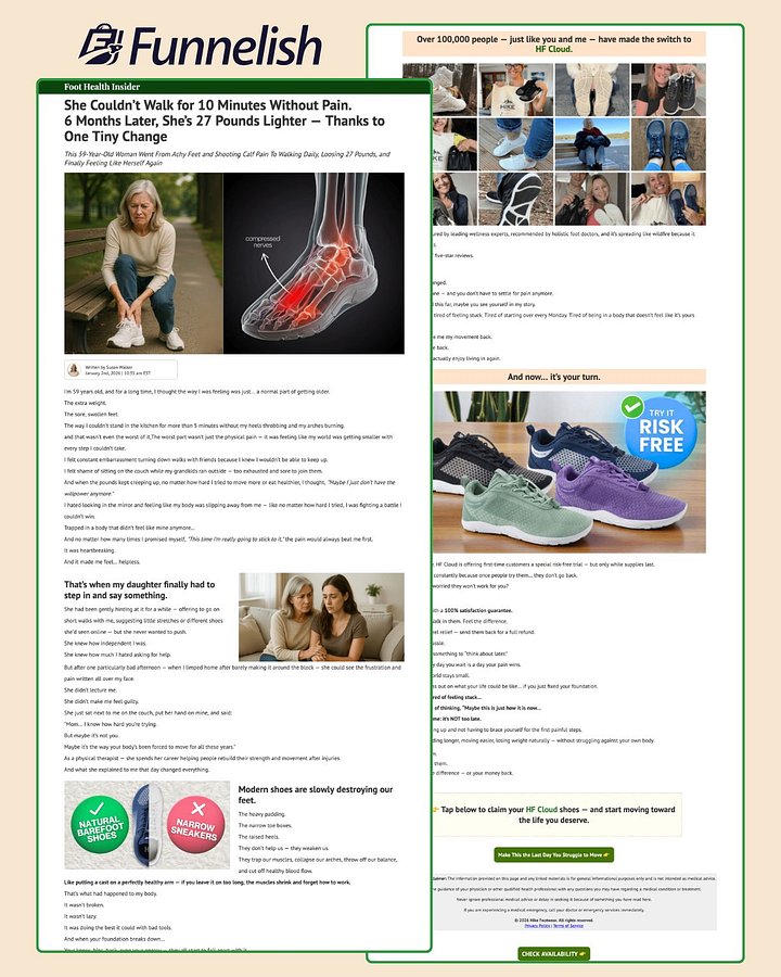 Foot Health Insider Advertorial Page | Funnelish Template product image (1)