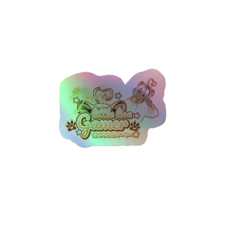 Little Lion Gamer Holographic Sticker product image (1)