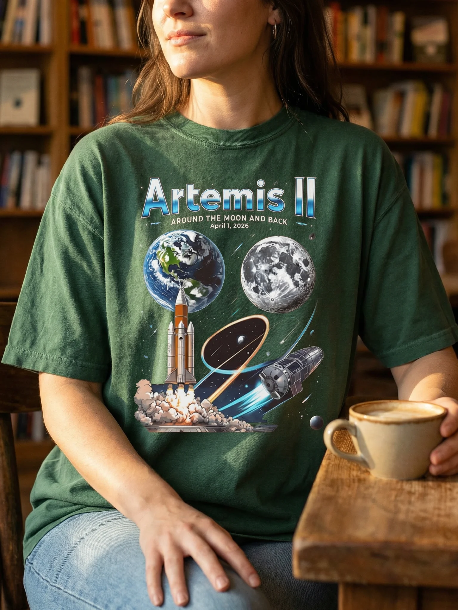 Artemis II Space Mission T-Shirt Moon Rocket Graphic Tee product image (70)