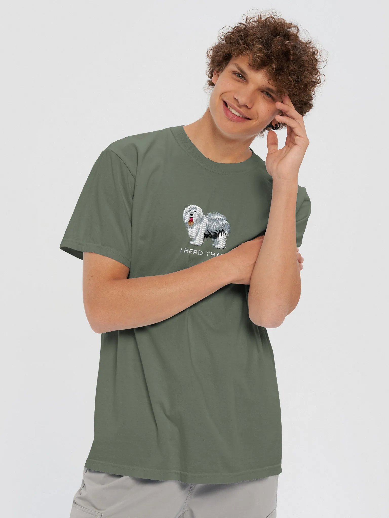 I Herd That T-Shirt(Embroidered) of an Old English Sheepdog product image (2)