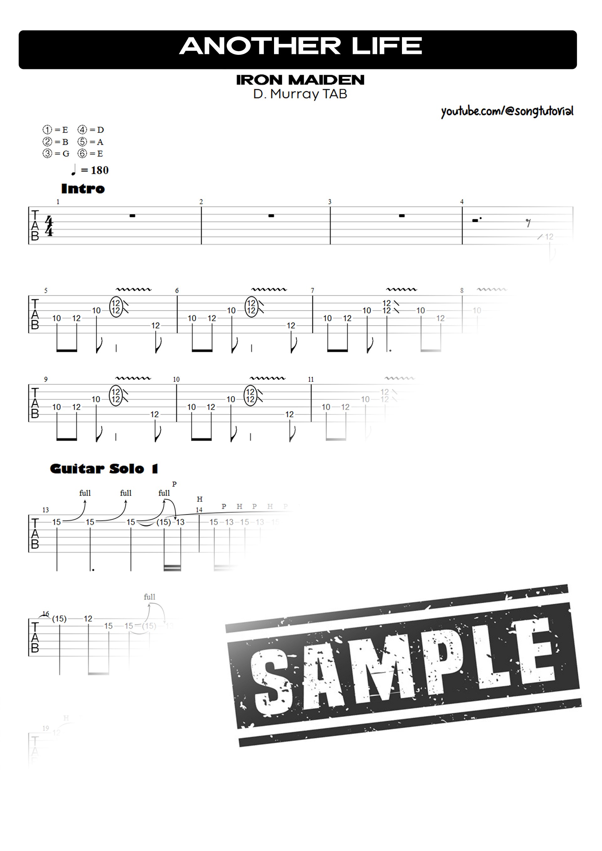 Another Life PDF TAB & Backing Track MP3 product image (2)