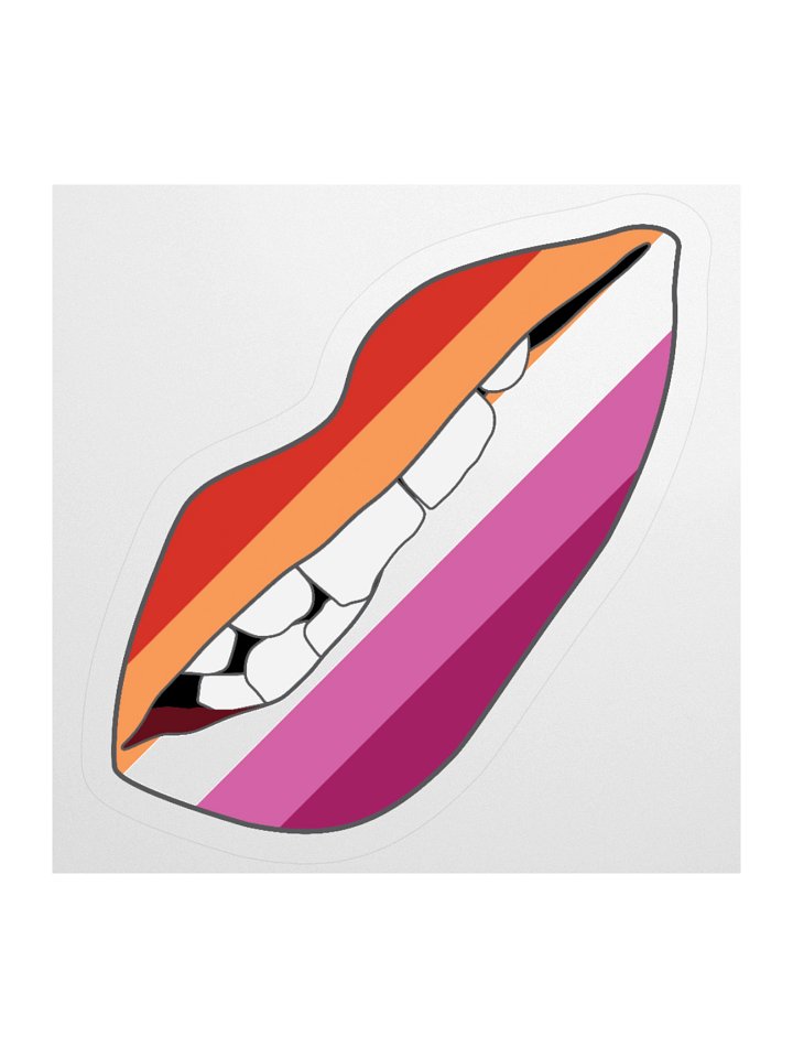 Lesbian Pride Flag Biting Lips Sticker product image (3)