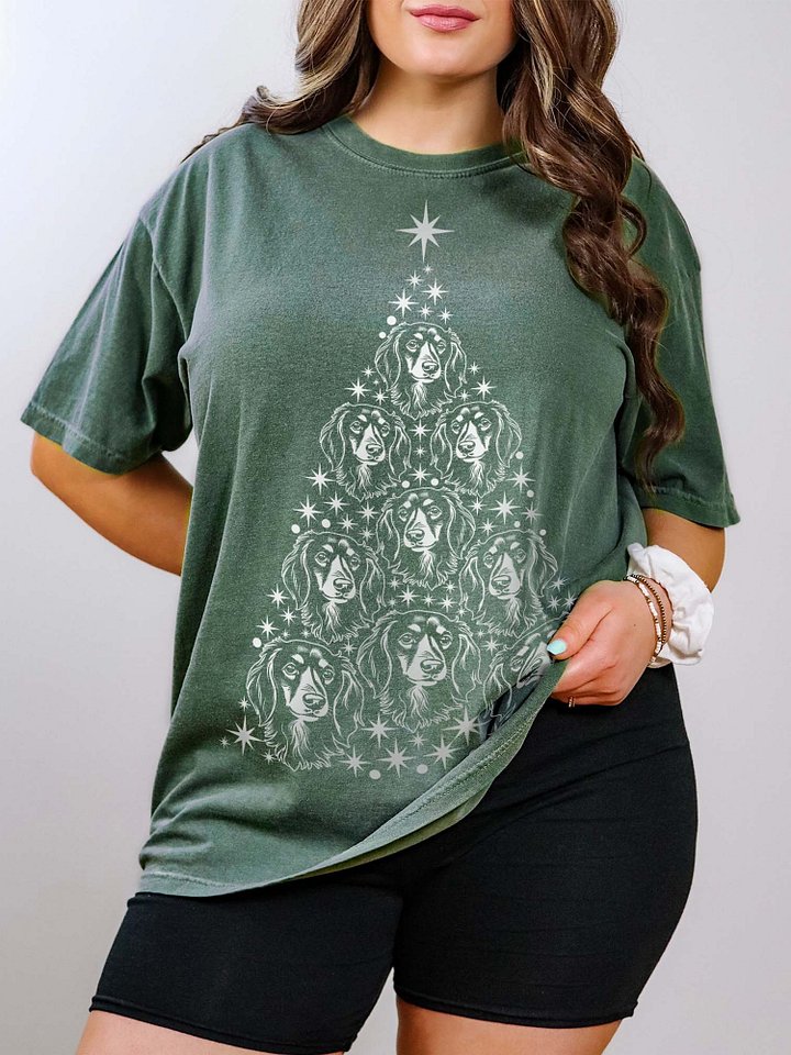 Longhaired Dachshund Christmas Tree T-Shirt product image (1)