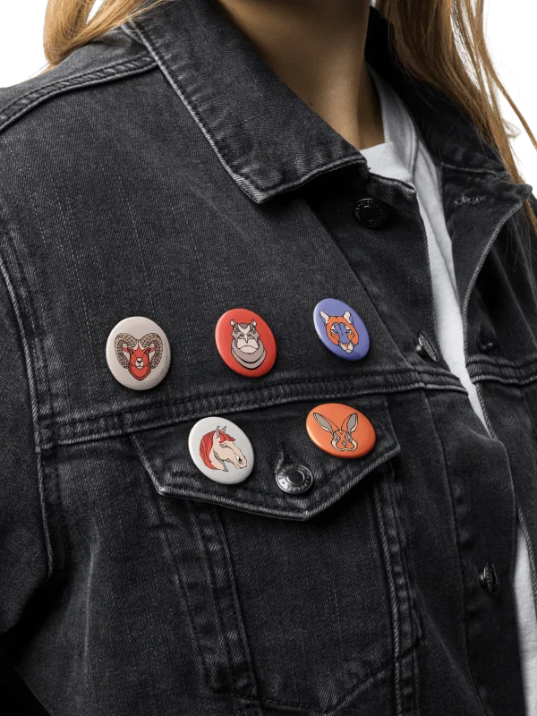 Whimsy Critters - Set of 5 Pin Buttons product image (3)
