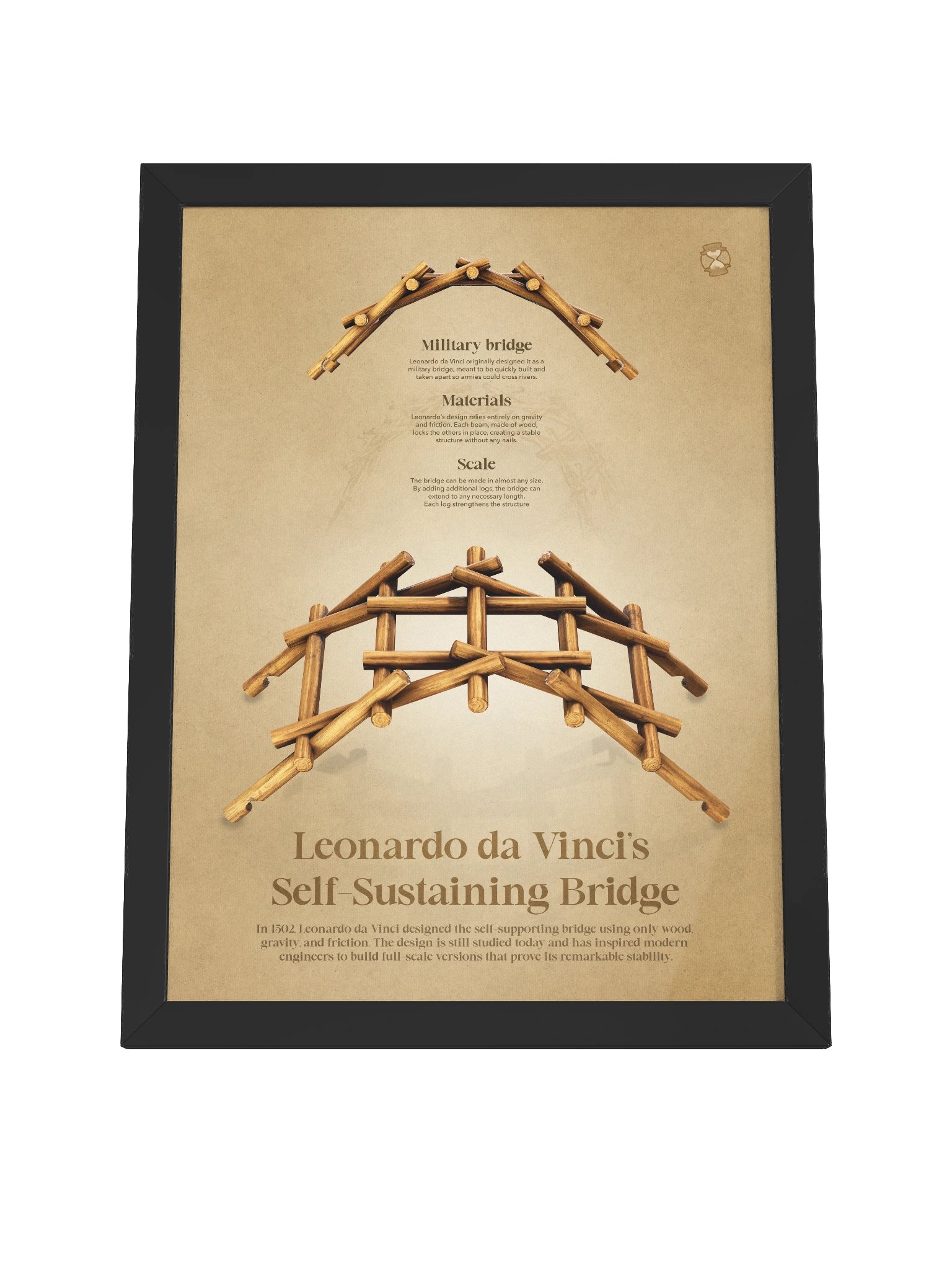 Leonardo da Vinci's Bridge (Framed poster) product image (6)