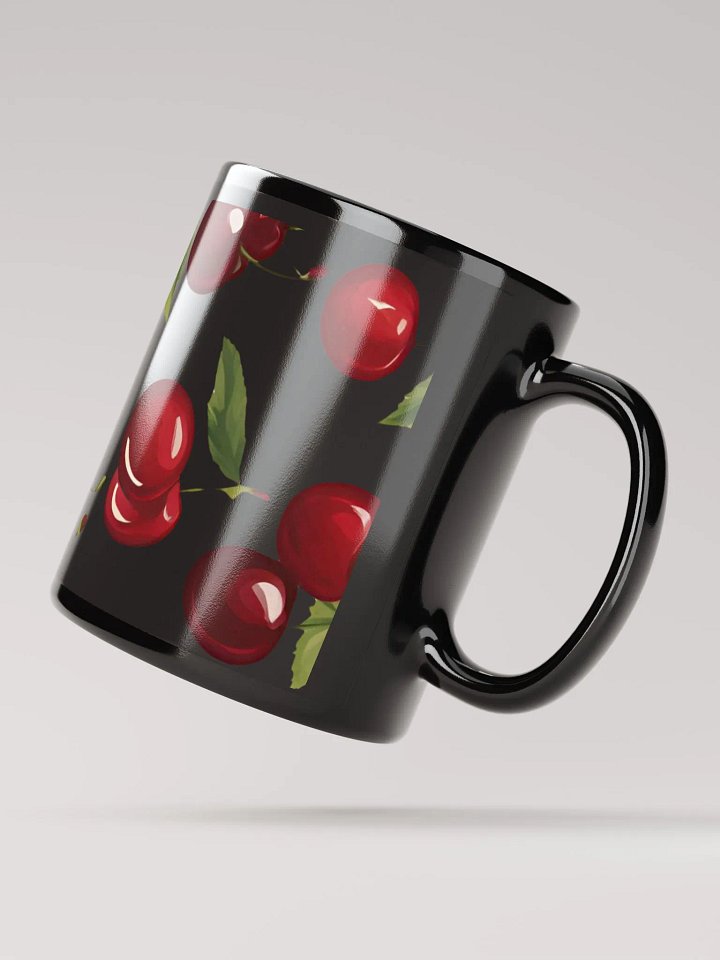 Cherry Blooms Fruit Design Black Mug product image (3)