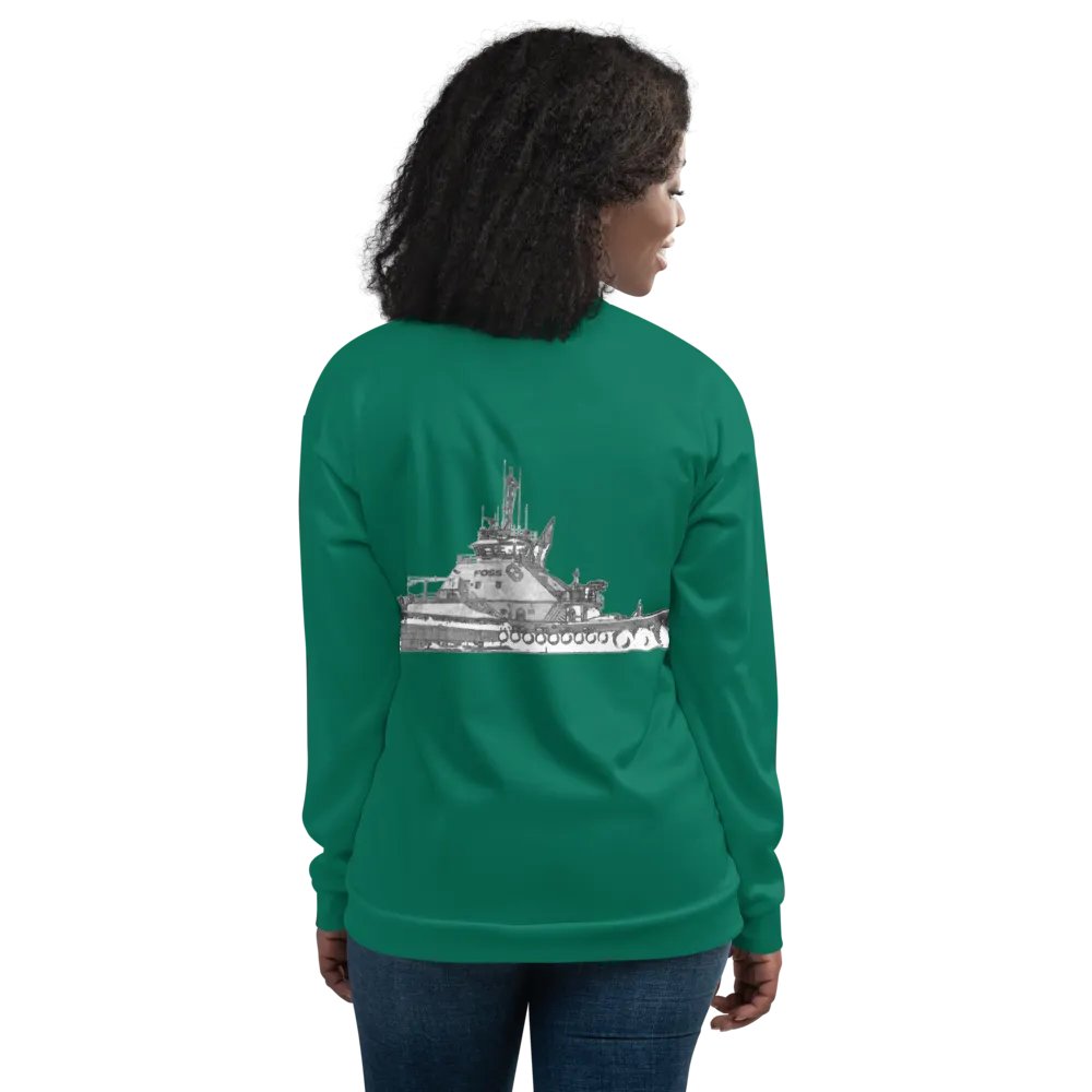 Copy of Twin Anchor Titan tug Teal Bomber Jacket product image (11)