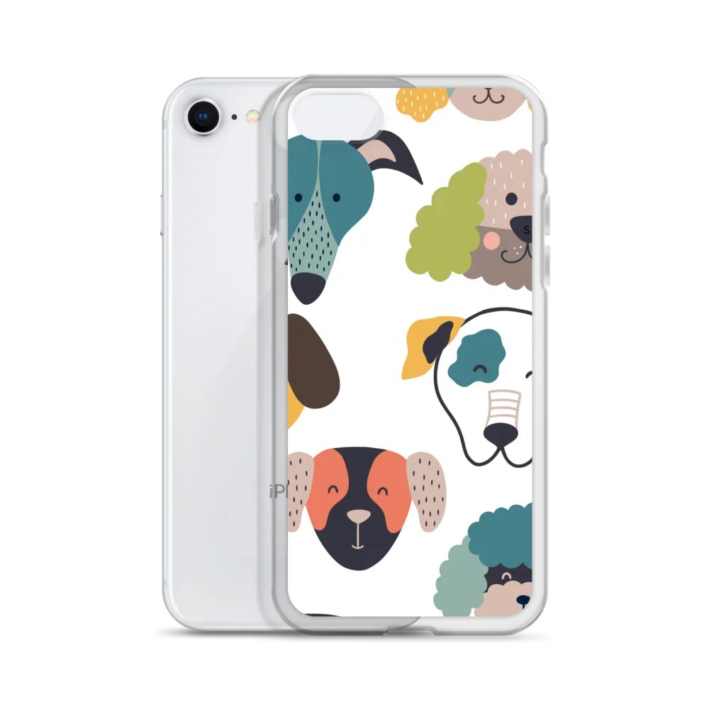 Whimsical Dog Faces Clear iPhone® Case product image (55)