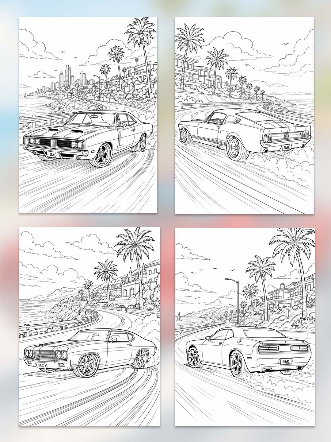 Muscle Car Coloring Pages – 20+ Printable Designs with Reference Pages product image (5)