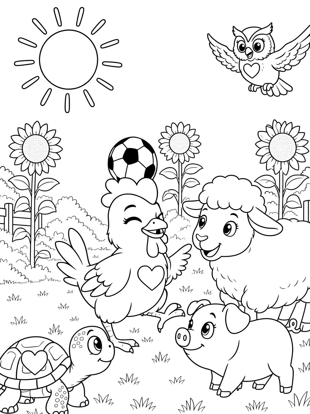 Sing A Rhyme Time Farm Animals Play Soccer Today Coloring Book Pages Bundle for Ages 5+ through Adult | 21 Printable Pages including Title Page l Instant Digital Download PDF Format l product image (9)