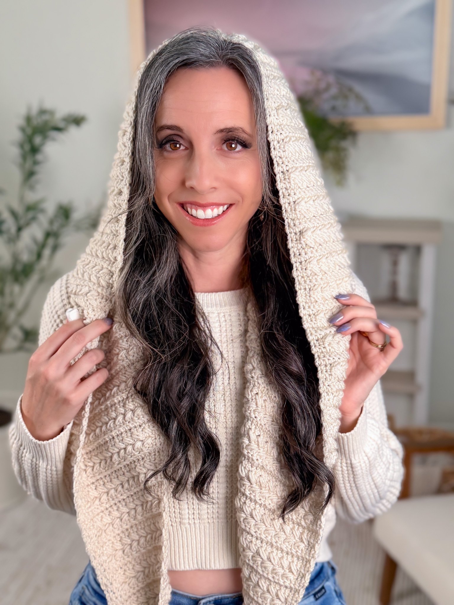 Wheat Stitch™ Crochet Hooded Scarf product image (5)
