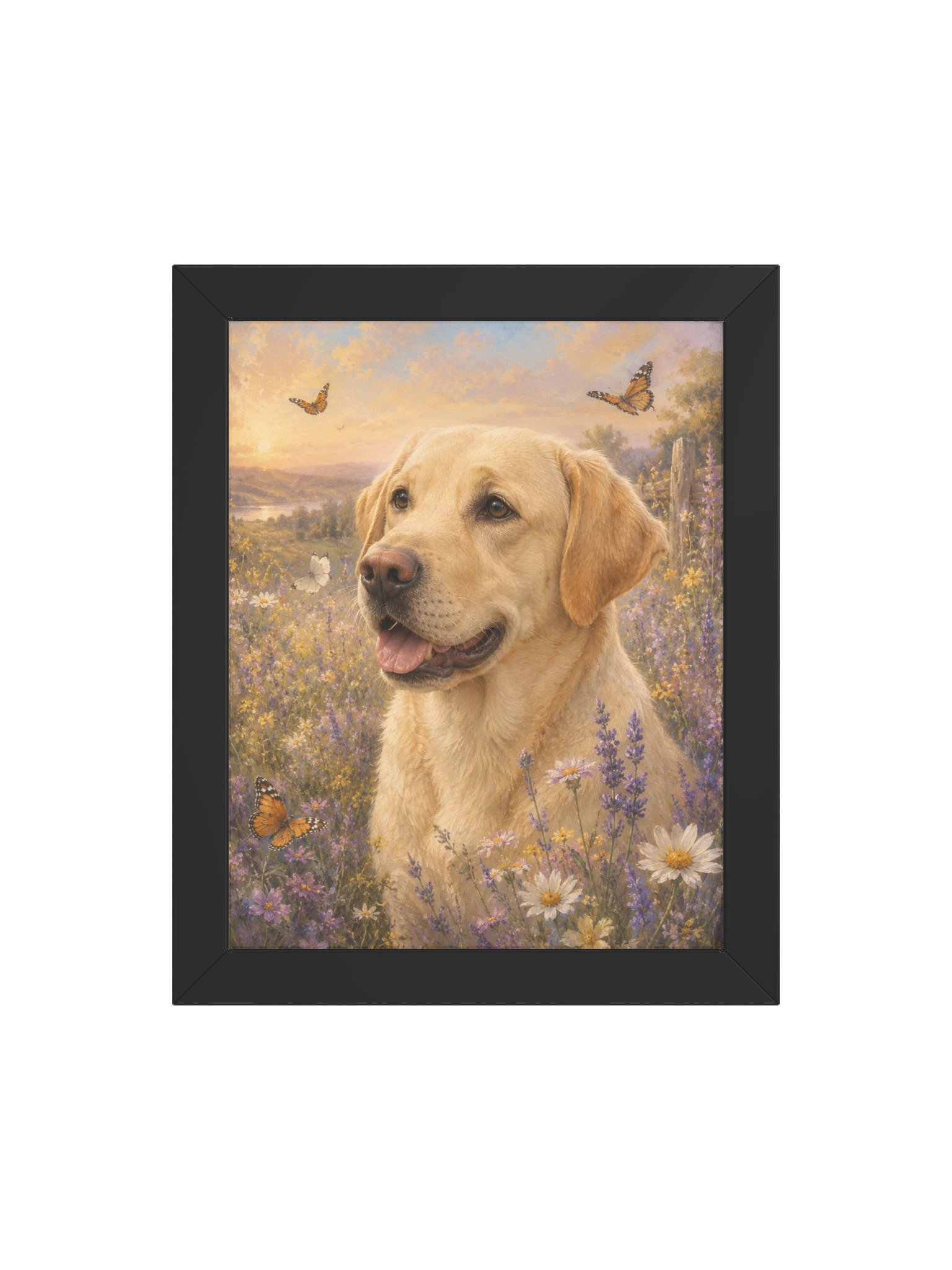 Sunlit Labrador Butterfly Meadow Poster product image (4)