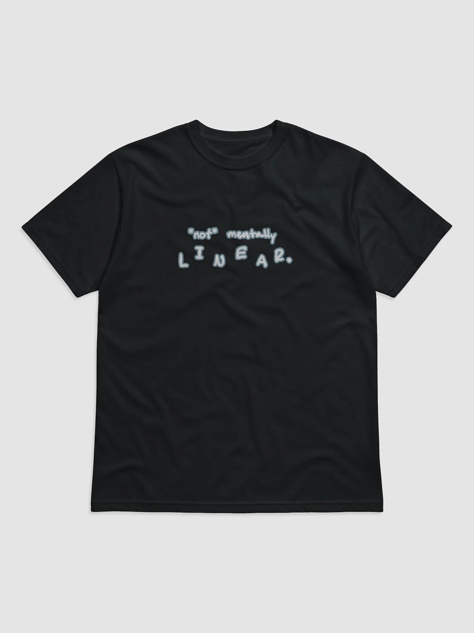 *not* mentally linear (lined design, #709AAF) unisex eco tee product image (1)