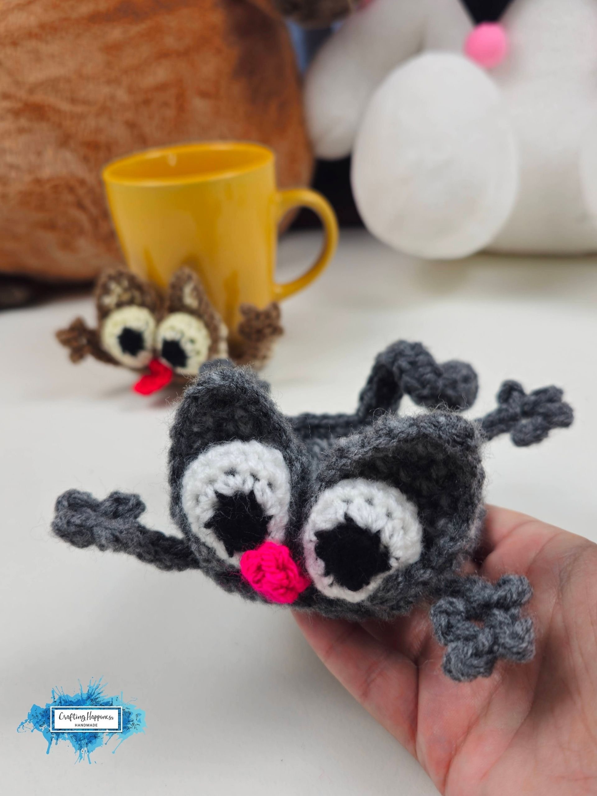 CROCHET PATTERN & VIDEO | Splat Cat Coaster | Funny Animal Mug Rug | Cute Feline Cup Mat | Funny Gift pdf product image (1)