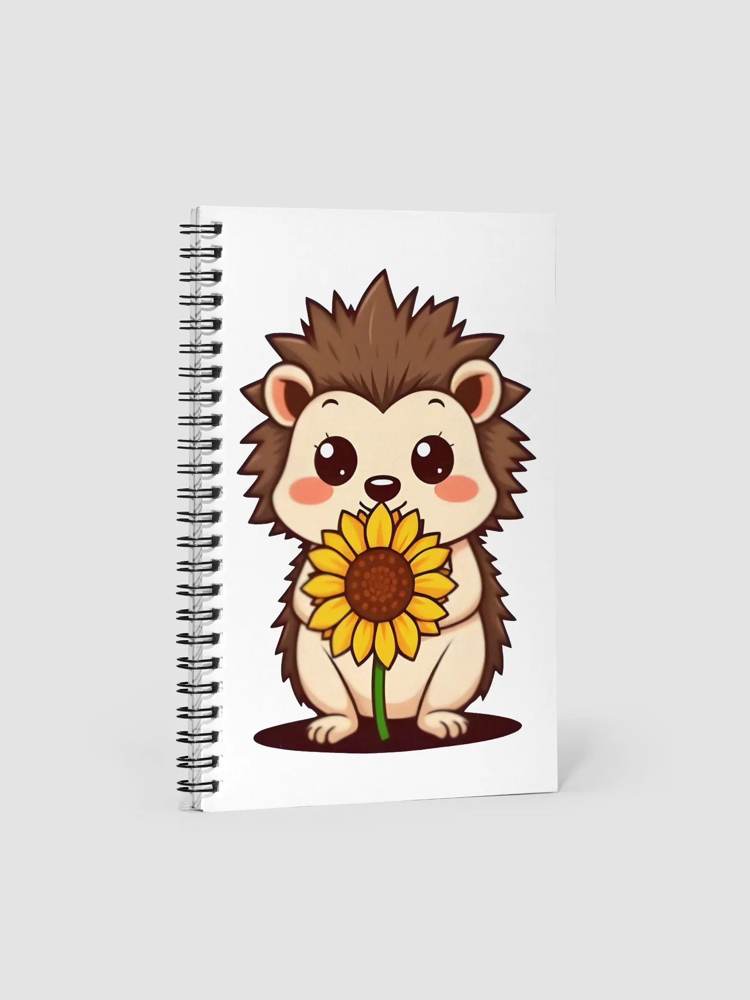 Sunflower Hedgehog Spiral Doted Notebook product image (1)
