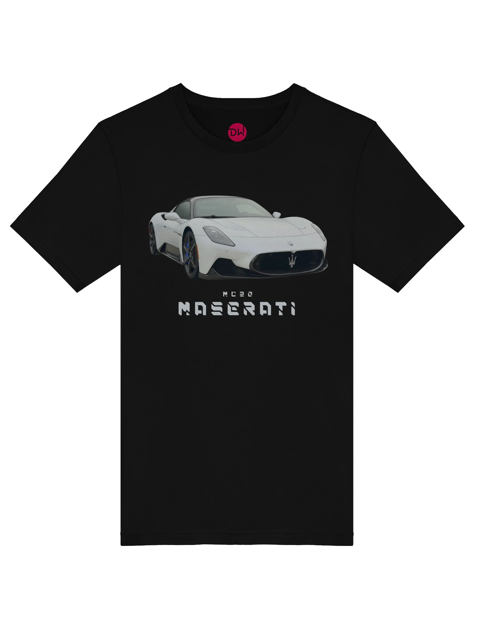 White Maserati MC20 Shirt (Retro, Sketch, Silhouette) product image (38)