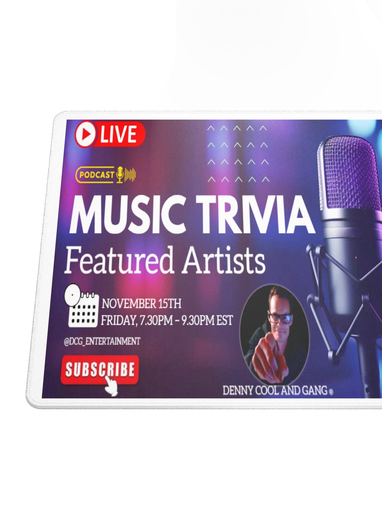 Music Trivia Night Show Banner Mouse Pad product image (4)