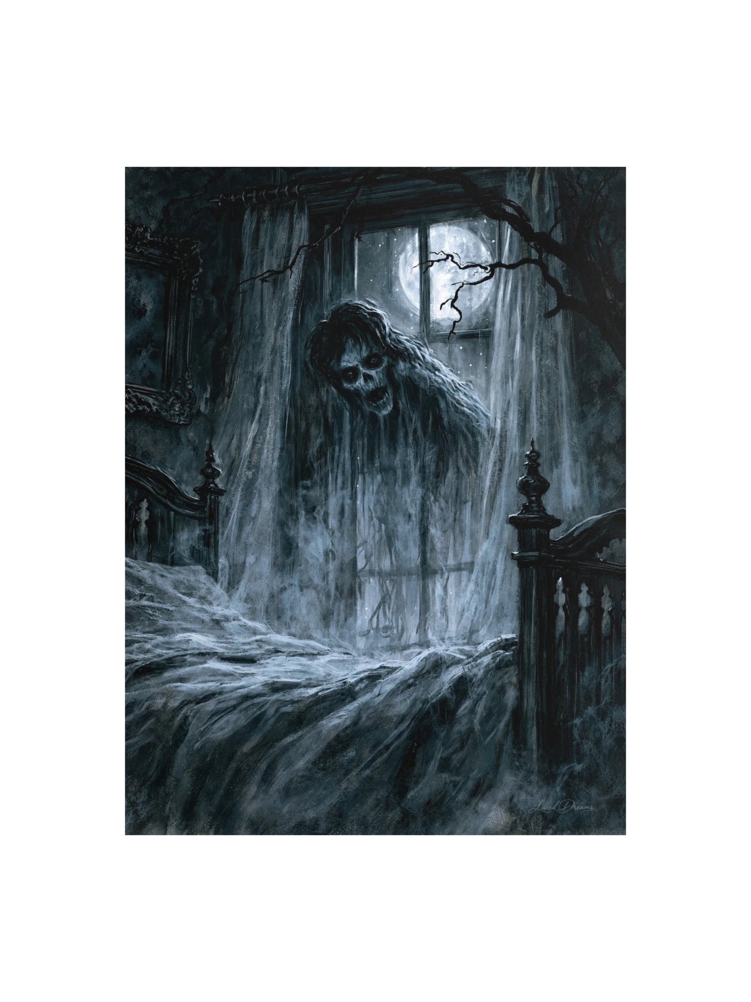 Haunted Bedroom Art Print — A Visitor After Midnight product image (1)
