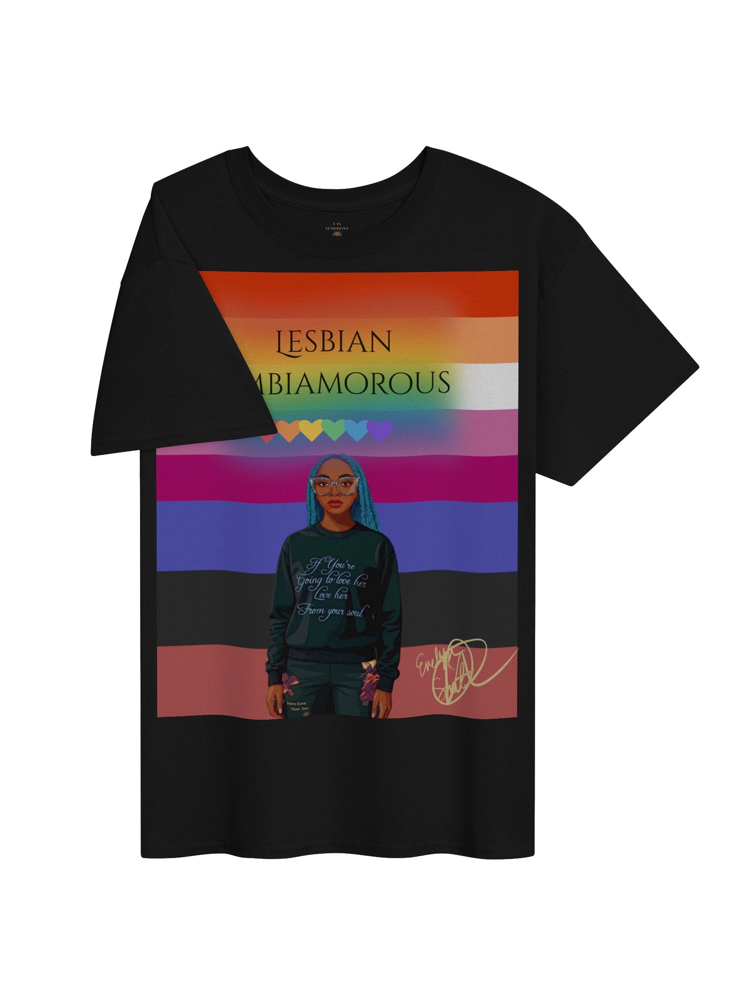 Lesbian Ambiamorous Pride Rainbow Tee product image (3)