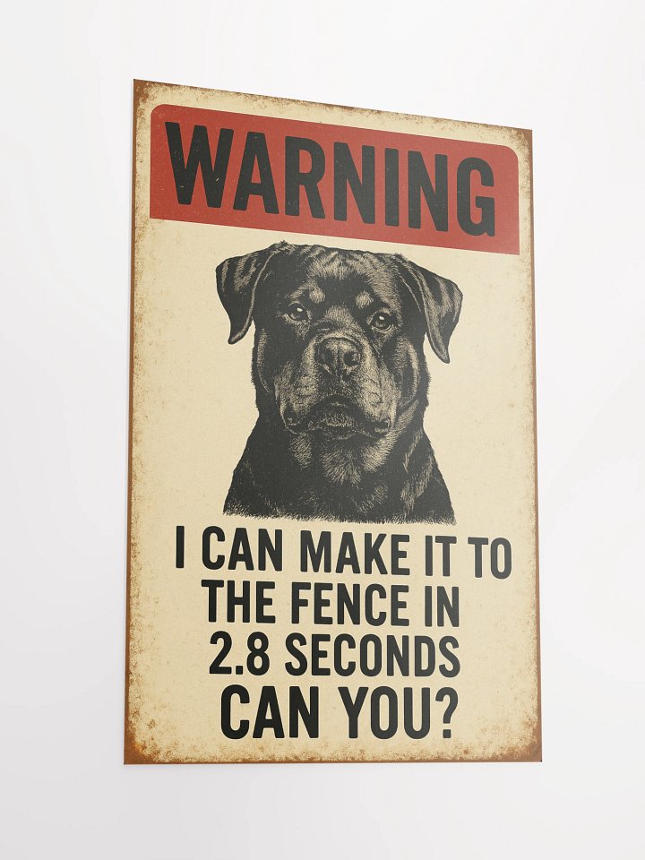 Rottweiler Rottweiler - Warning I Can Make It To The Fence In 2.8 Seconds... Can You? product image (6)