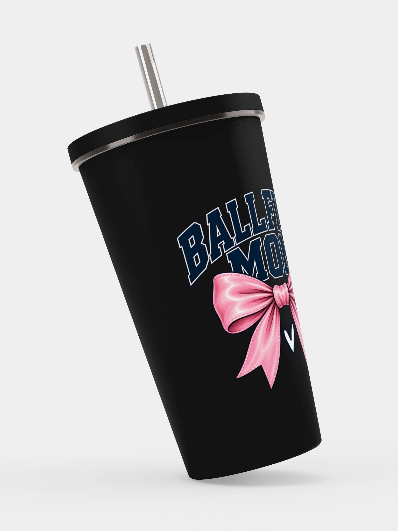 Varsity Ballfield Mom Pink Bow Tumbler | Cup with Straw product image (2)