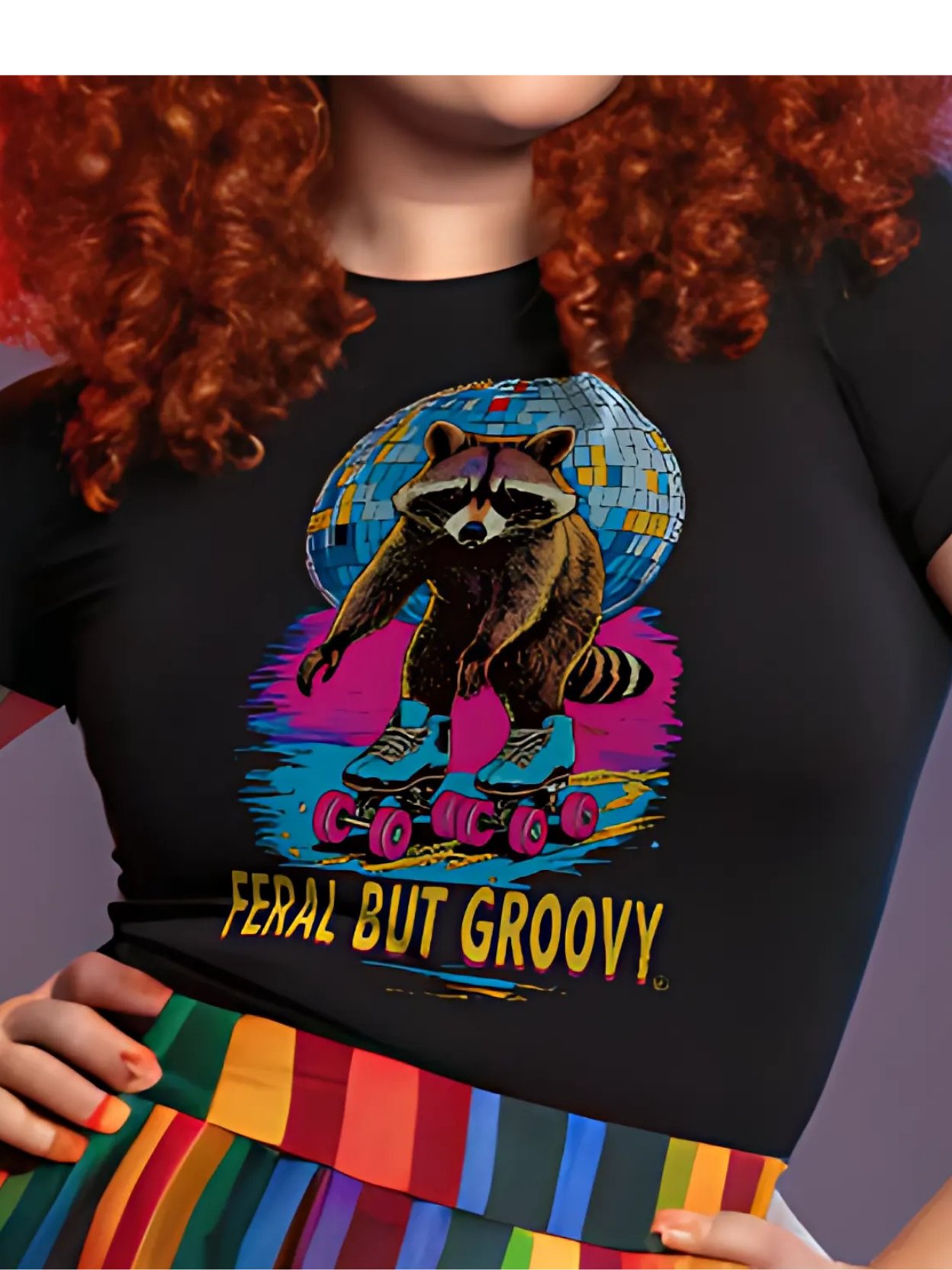 Feral groovy Disco Raccoon T-Shirt product image (1)