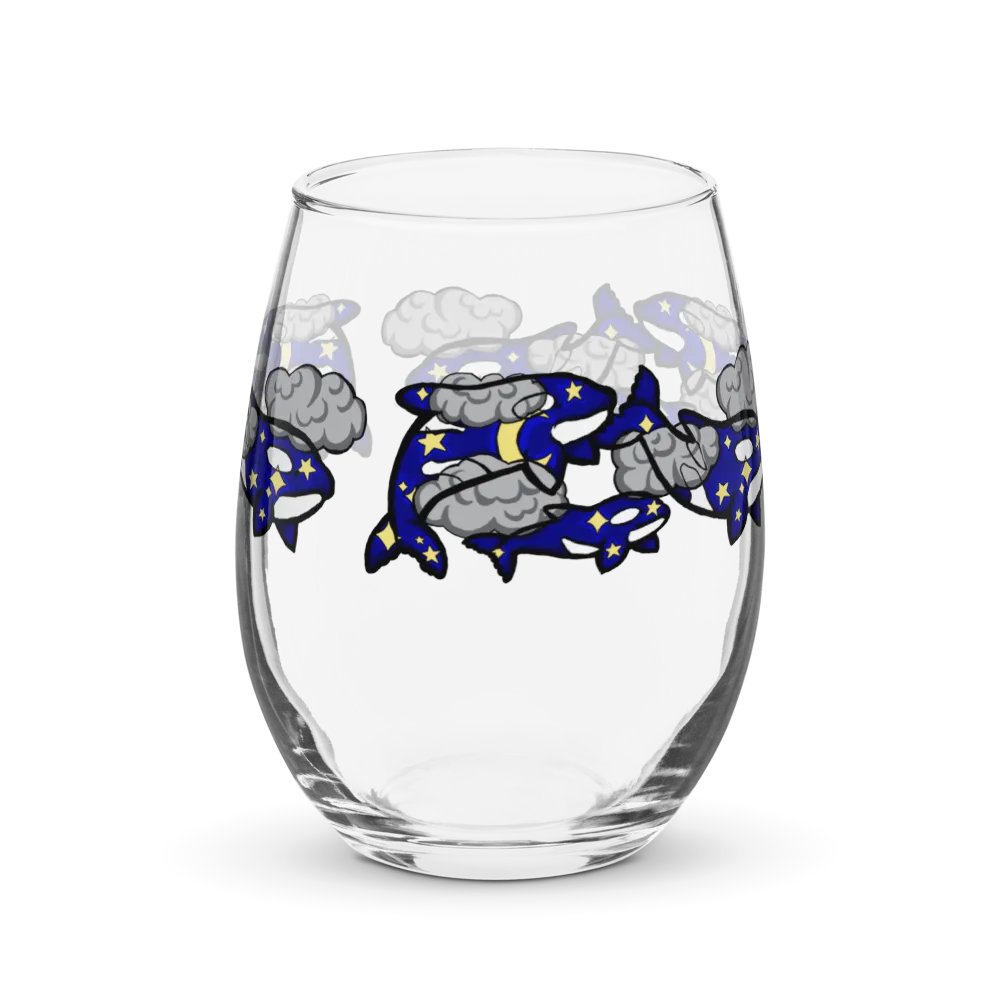 midnight orca stemless wine glass product image (3)