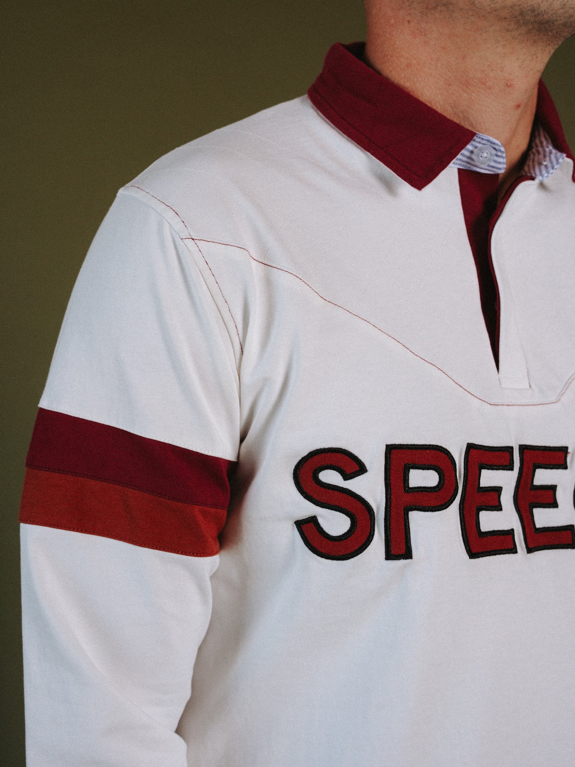 Speeed Rugby Shirt - Maroon/White product image (6)
