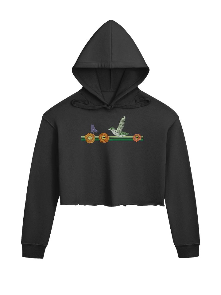Hummingbird Flowers Crop Hoodie product image (1)