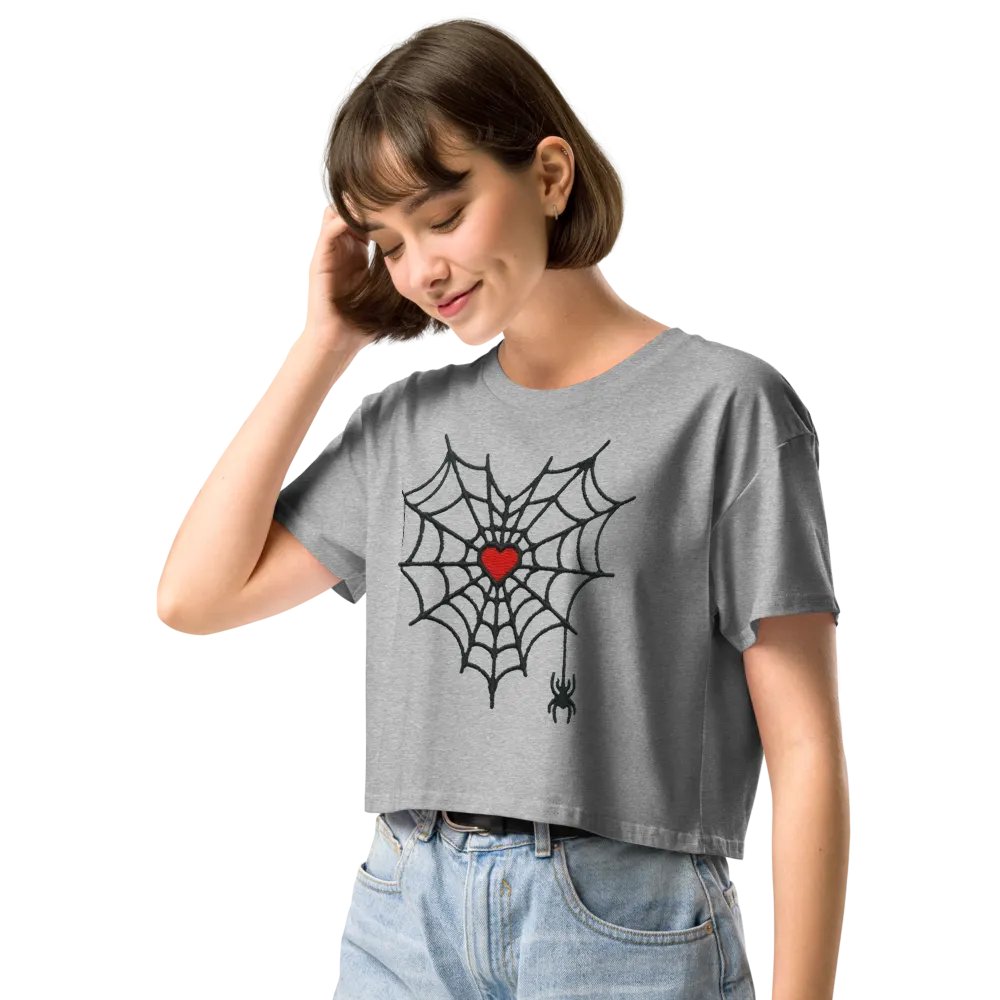 Gothic Love Spiderweb Crop Top product image (11)