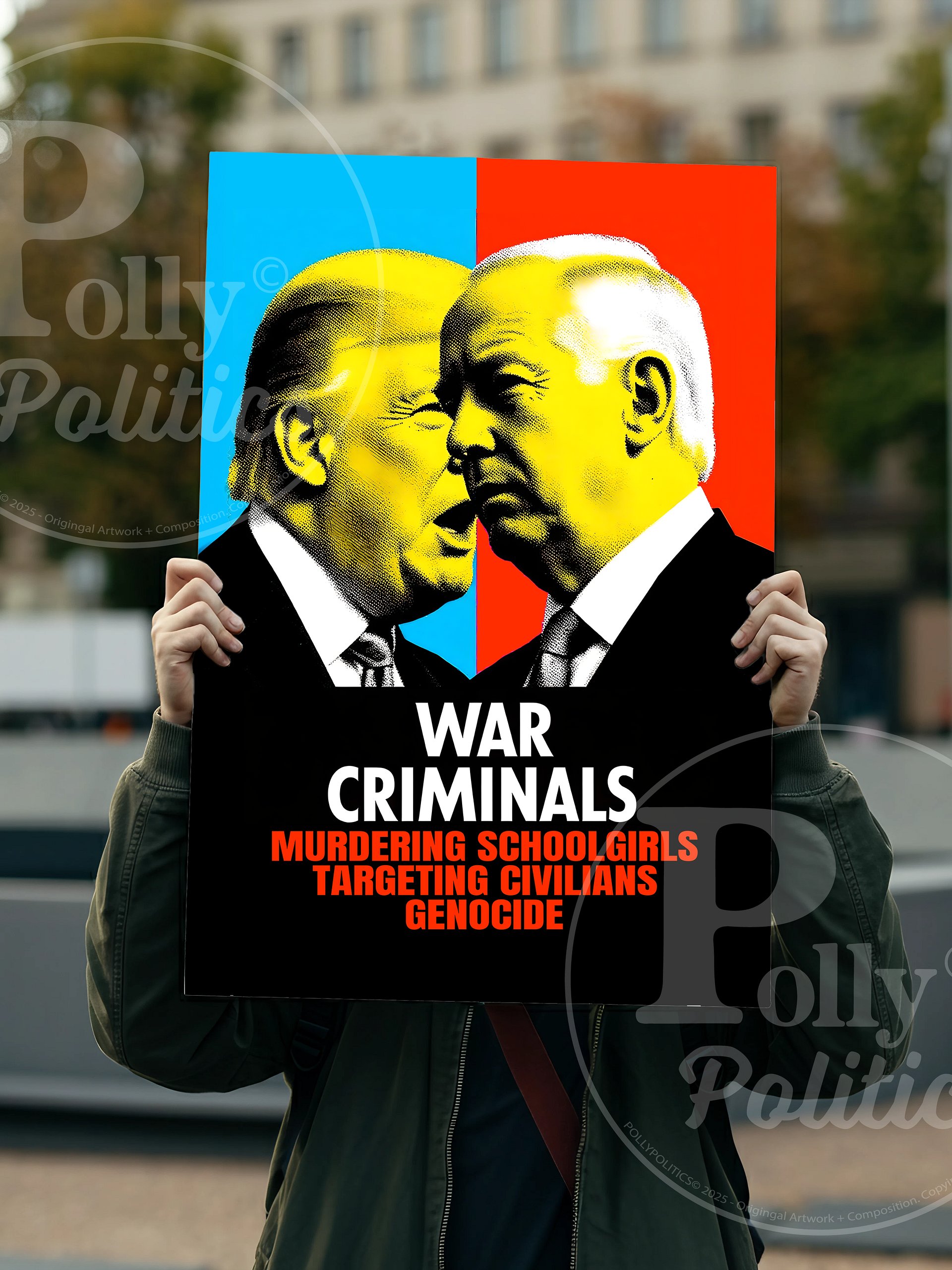 Trump Netanyahu War Criminals Protest Sign product image (3)