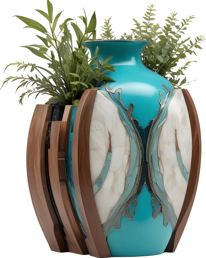 Collection song of the waves Art Deco Vase, PNG product image (1)