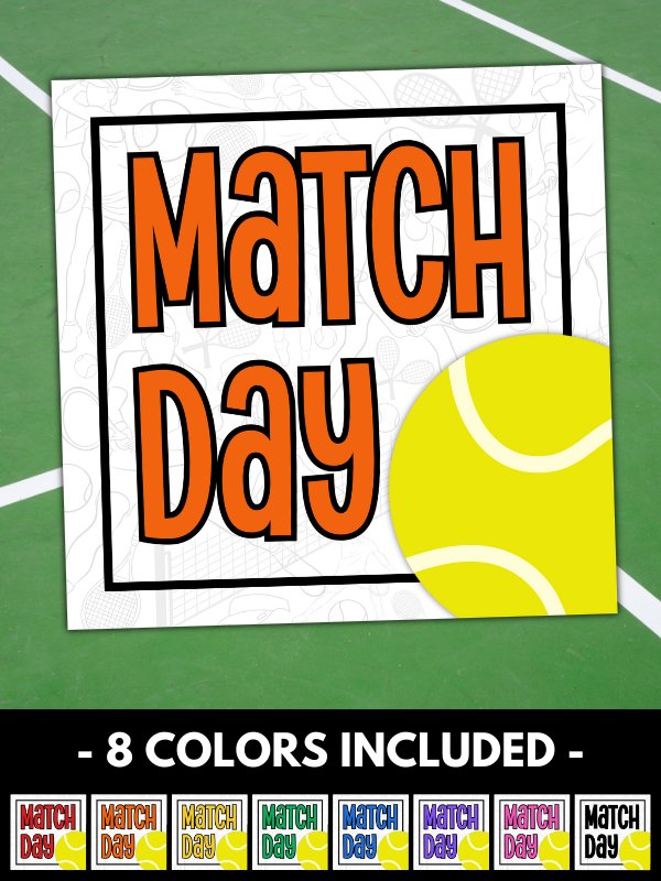 Tennis Match Day Gift Tags - 8 Colors Included product image (1)