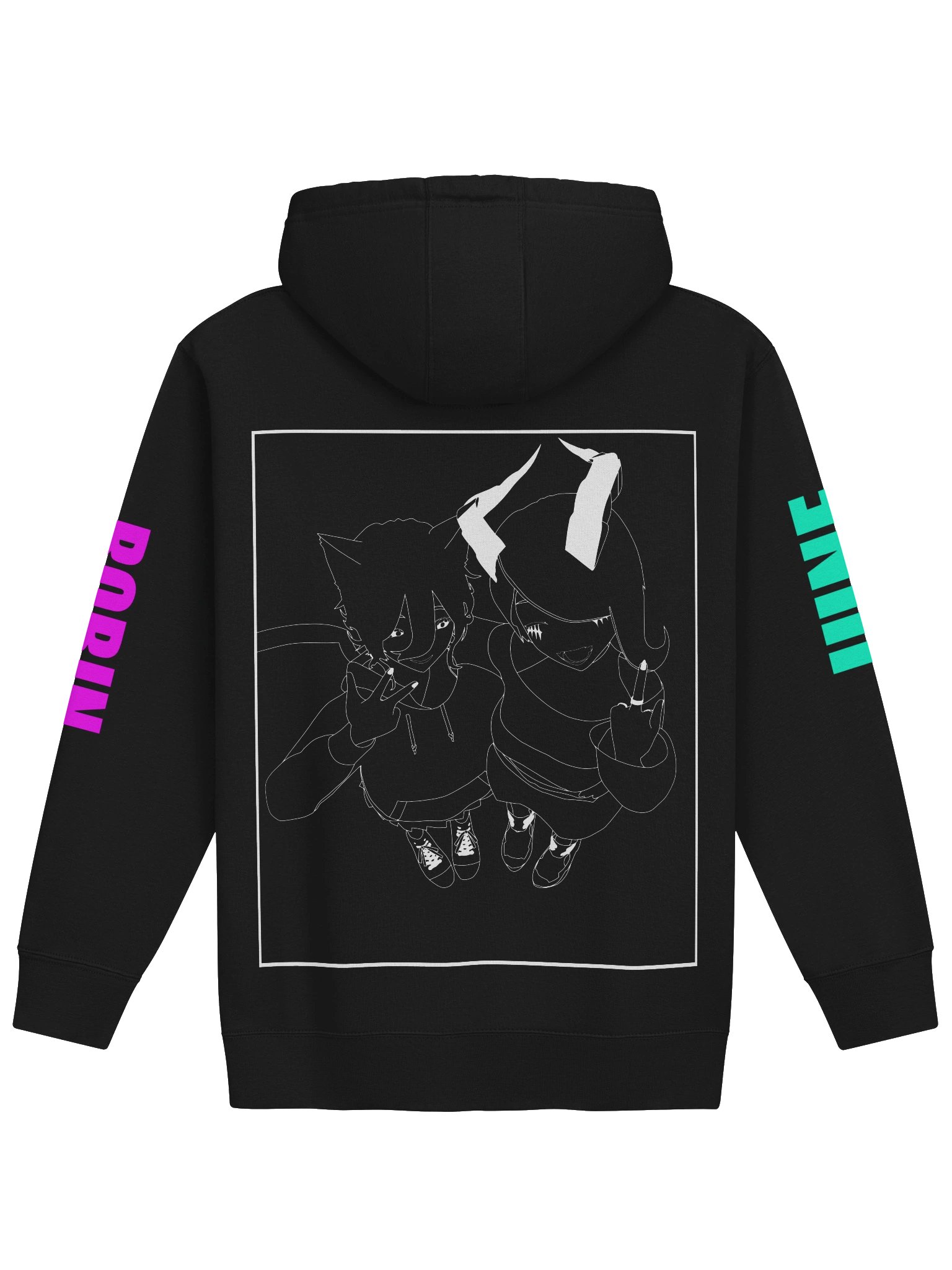 Robin and June Hoodie - White Outline product image (1)